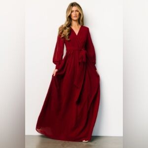 Baltic Born Lydia Maxi Dress- Burgundy- size Medium